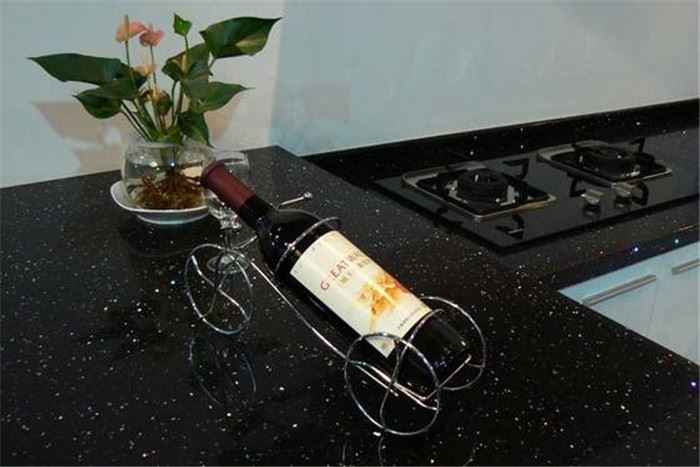 quartz countertops black sparkle for kitchen