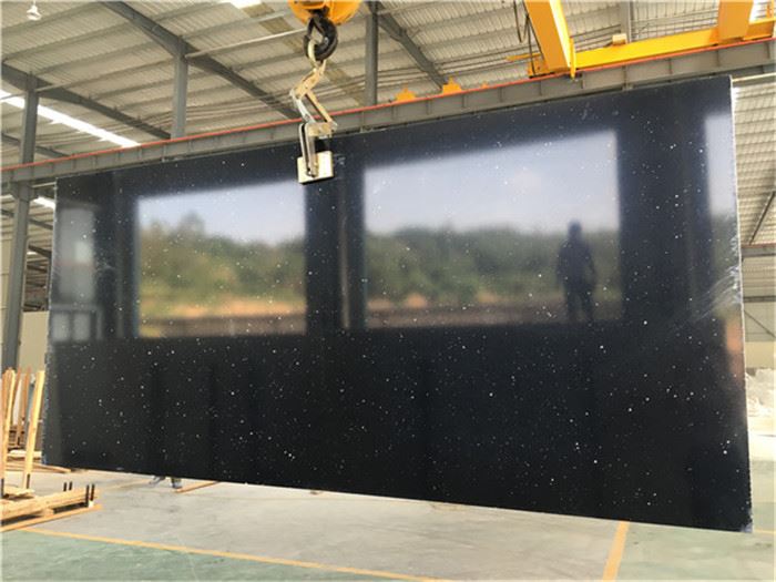 quartz countertops black sparkle slab