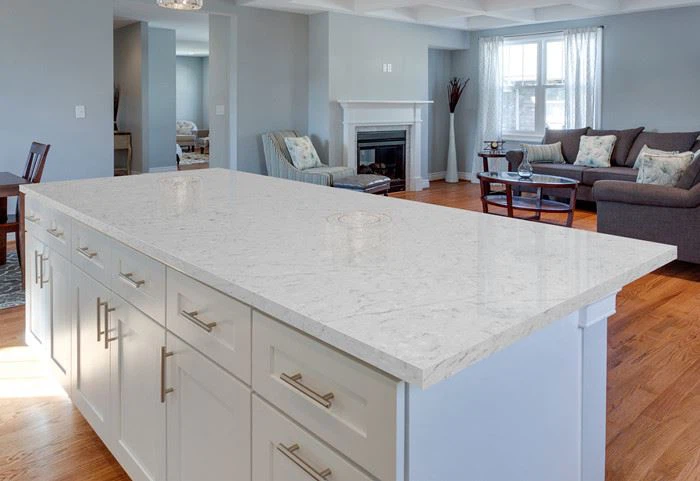 Alpina white quartz diner table