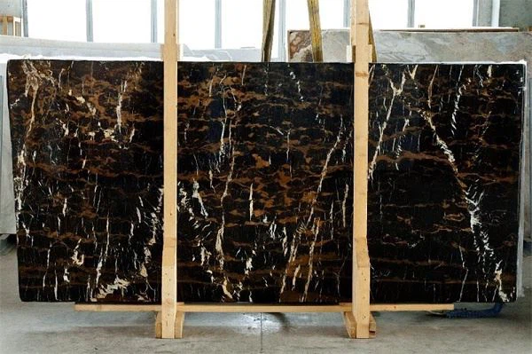black marble with gold veins for floor