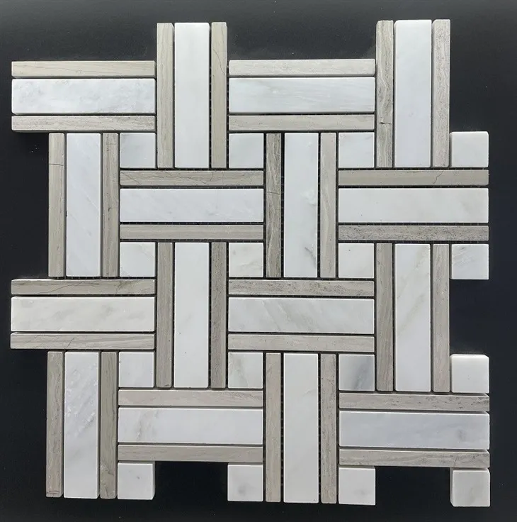 Basketweave mramorová mozaika