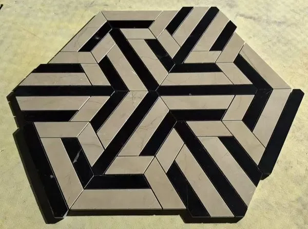 Čierna mramorová mozaika dlaždice