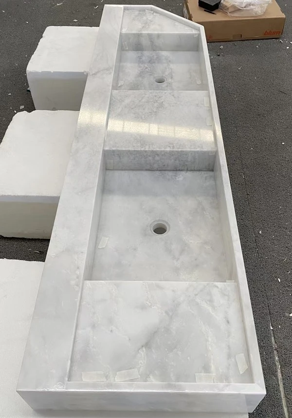 White Marble Integrated Sink