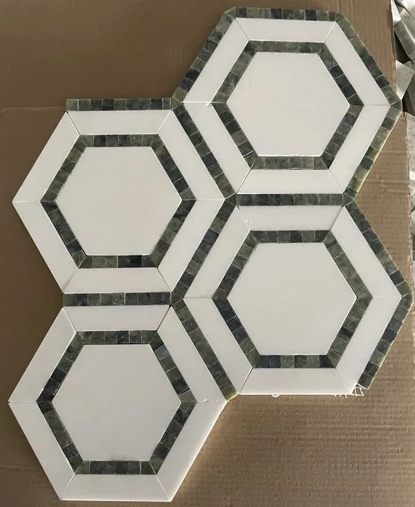 Zelená mramorová mozaiková dlažba Ming