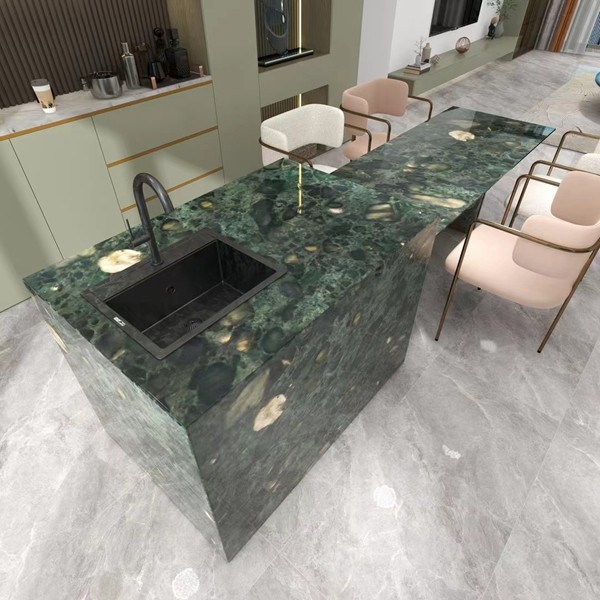 Palladium Smeraldo Quartzite kitchen Island