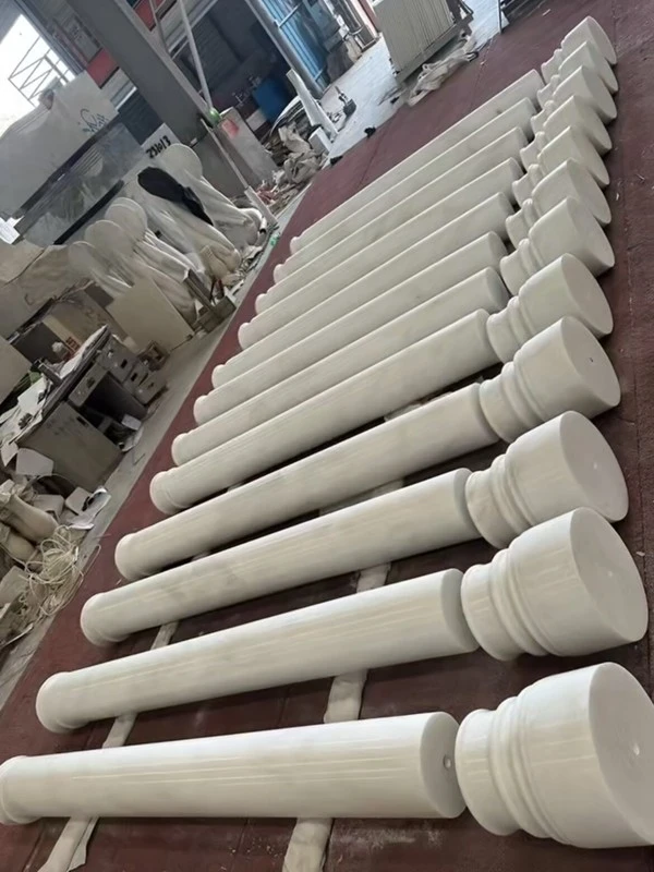 absolute white marble columns
